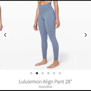 Lululemon Align Oasis Blue 28”